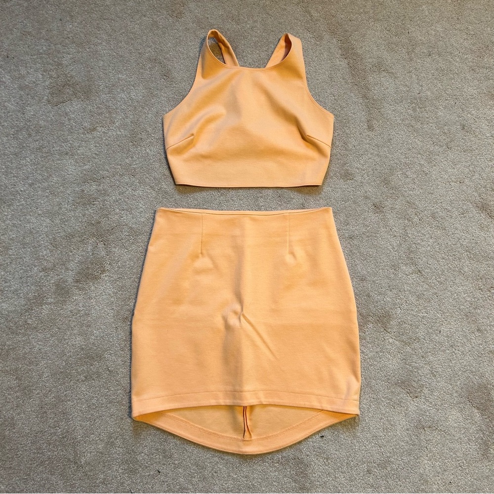 BCBG Generation Coral Matching Top and Skirt Set